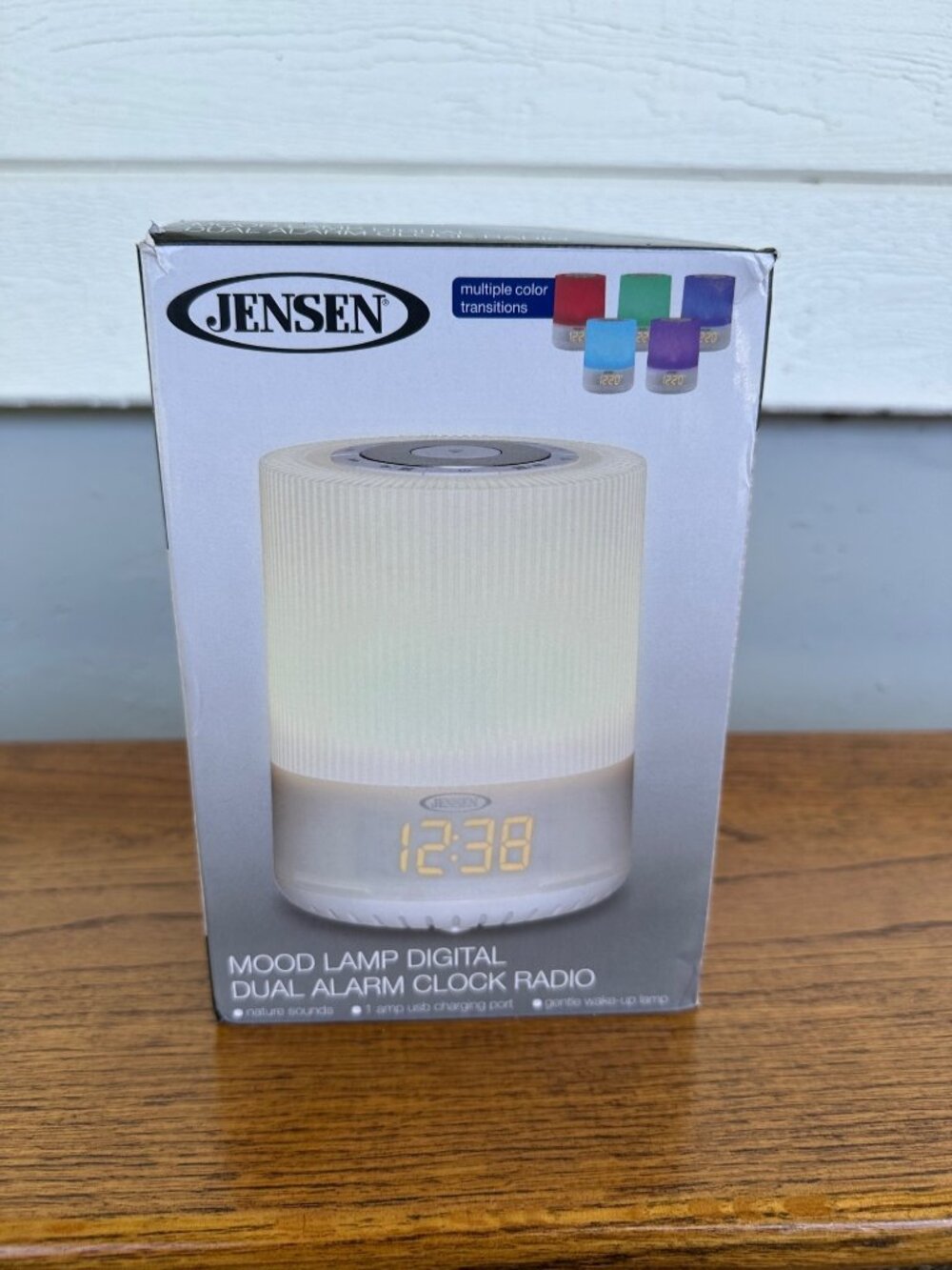 Jensen Mood Lamp with Digital Dual Alarm Clock Radio